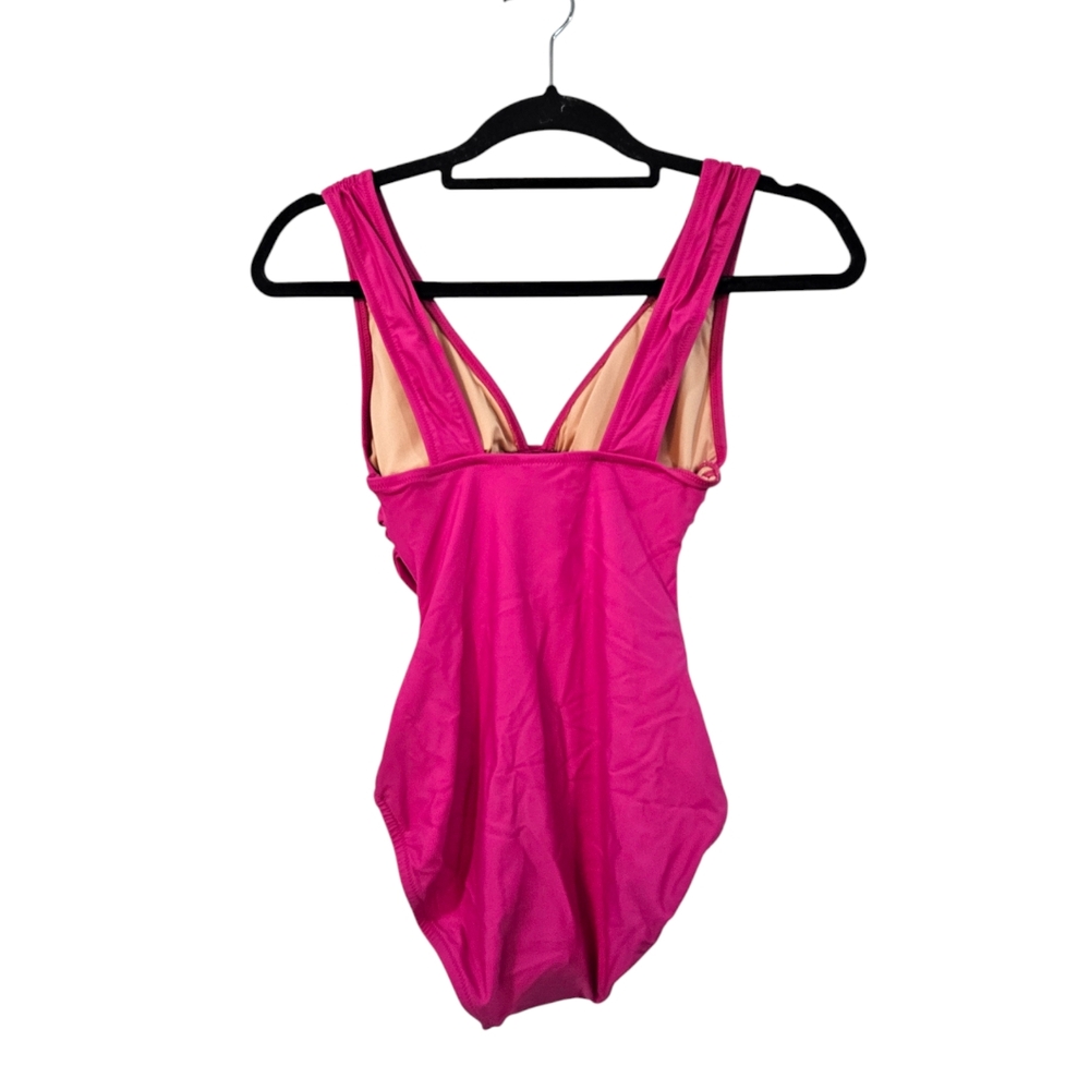 NWT J.Crew Ruched V-neck one-piece Size 12 - Picture 7 of 7